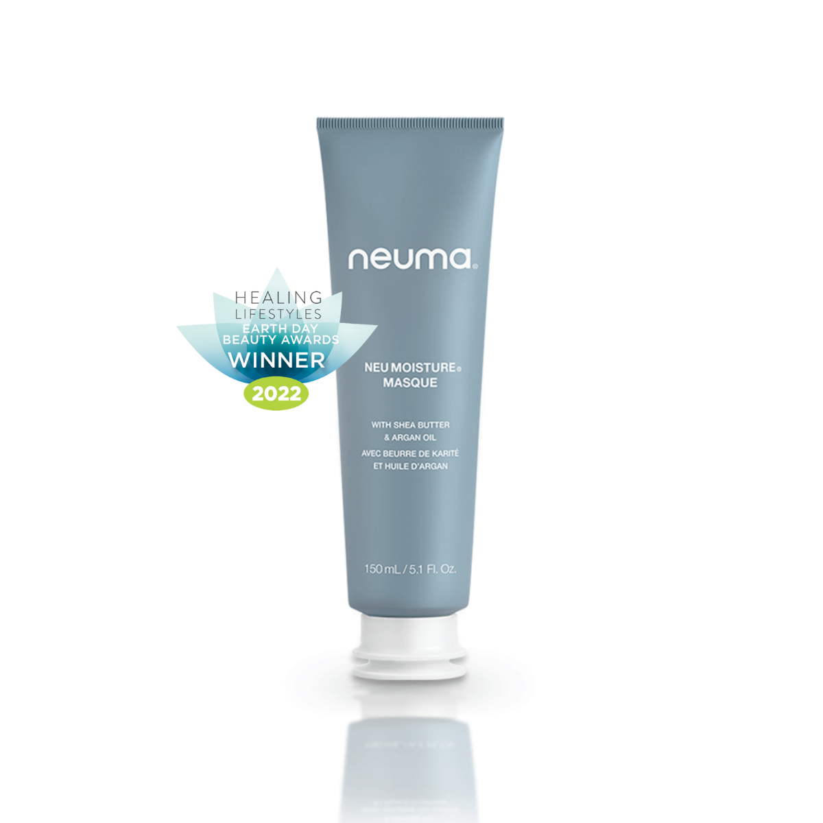 Alt Tag: Neu Moisture Masque with Shea Butter and Argan Oil, 2022 award-winning hair treatment for hydration and shine.