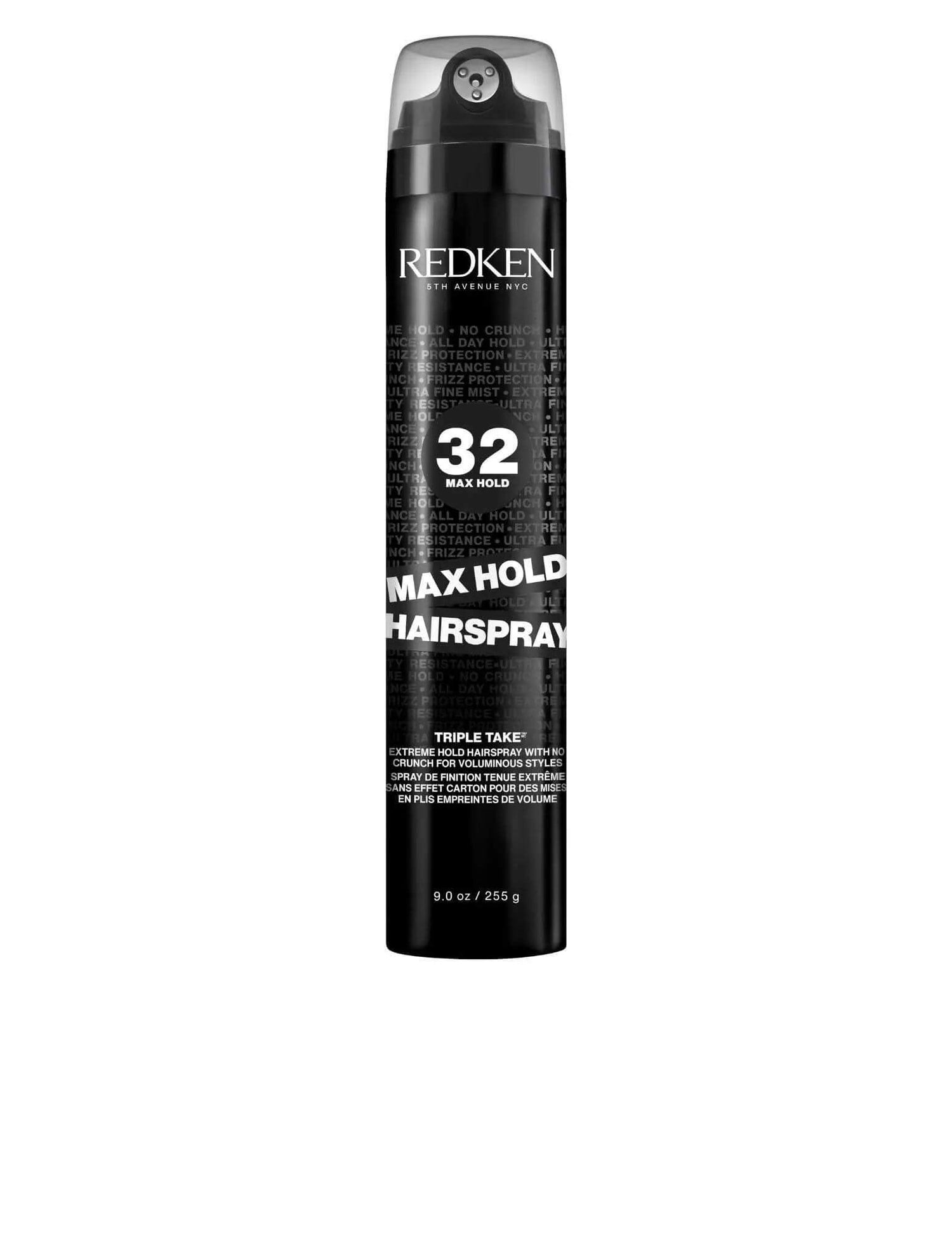 Redken 32 Max Hold Hairspray for all hair types, offers ultimate control and long-lasting style hold. Ideal for fine to thick hair textures.