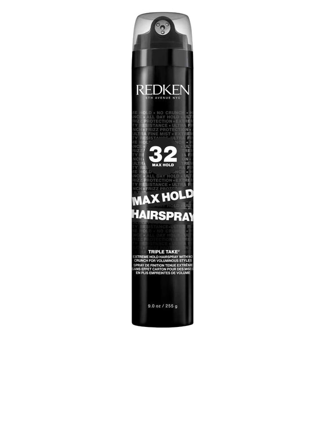 Redken 32 Max Hold Hairspray for all hair types, offers ultimate control and long-lasting style hold. Ideal for fine to thick hair textures.