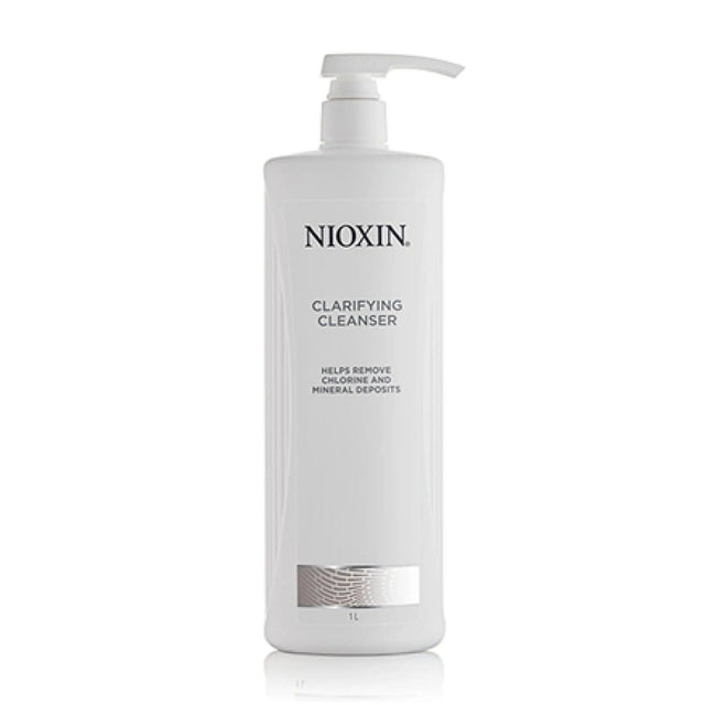 3D Intensive Care Clarifying Cleanser bottle for removing mineral deposits and chlorine, suitable for all hair types.