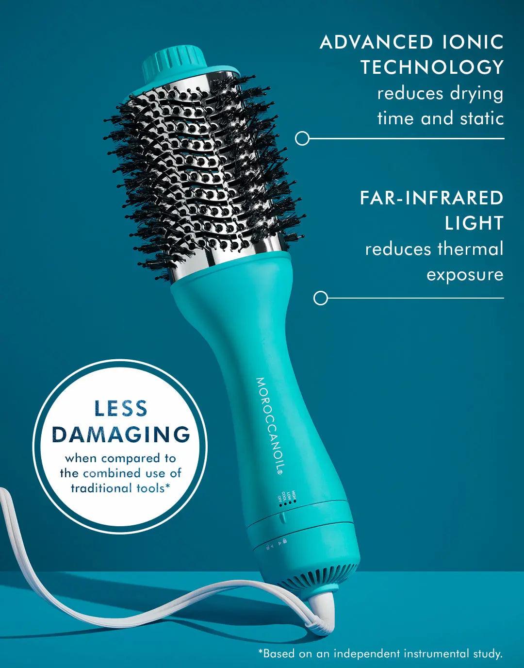 4-In-1 blow-dryer brush with advanced ionic technology and far-infrared light for less damaging, smoother, salon-quality hair styling.