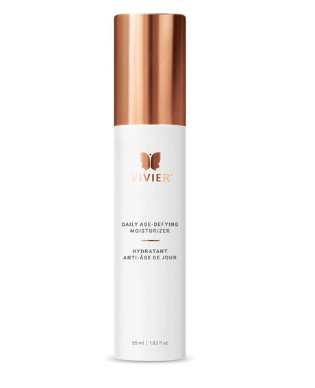 Vivier Daily Age-Defying Moisturizer 55ml bottle for all skin types, offering hydration and anti-aging benefits.