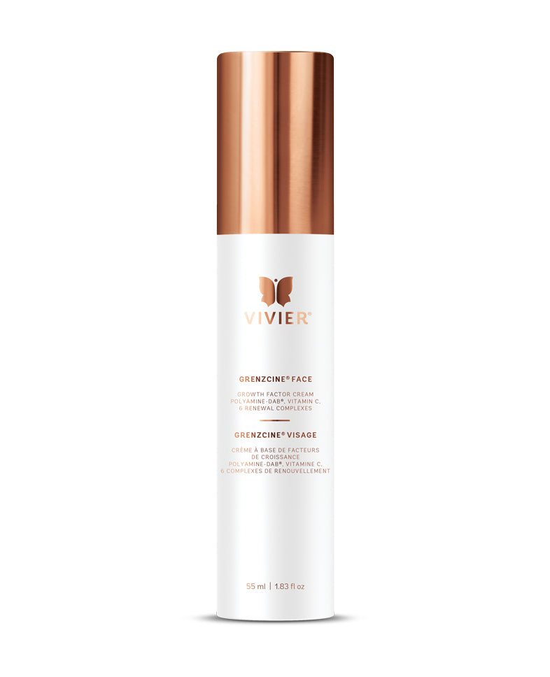 Vivier GrenzCine Face cream bottle, advanced anti-aging and hydrating formulation with growth factors and vitamin C, 15 ml.