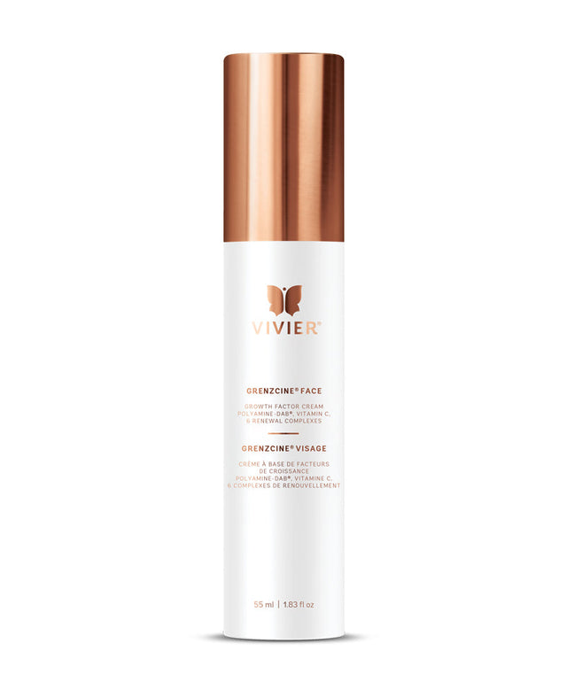 Vivier GrenzCine Face cream bottle, advanced anti-aging and hydrating formulation with growth factors and vitamin C, 15 ml.