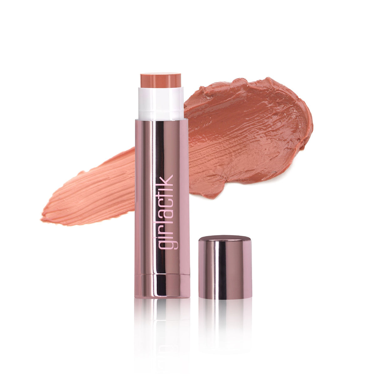 Girlactik Jello Gloss Balm with glossy finish and nourishing formula, featuring Vitamin E and Avocado Oil for hydrated lips.