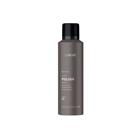K.Finish Polish Sheen Spray bottle, long-lasting shine, humidity resistant, frizz-free, UV protection, suitable for all hair types.