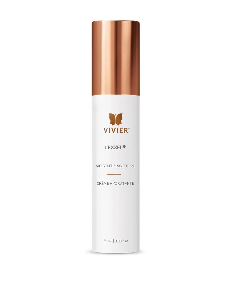 Vivier LEXXEL moisturizing cream bottle for dry, sensitive skin relief, infused with Hexamidine and avocado oil
