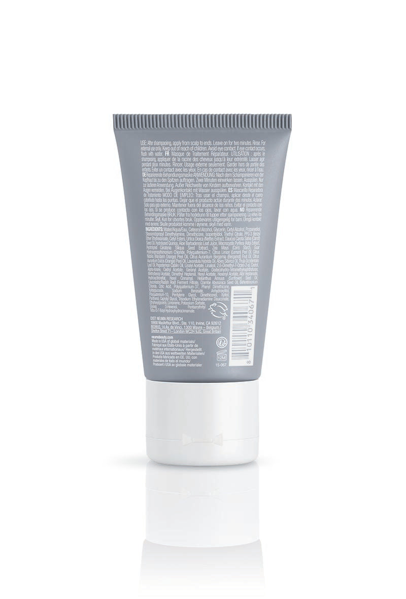 Back of Neu Repair Treatment Masque tube showing product details and ingredients.