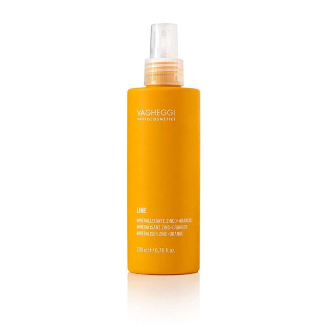 Lime Mineraliser Zinc+orange vitamin C lotion bottle, 200ml, for face and body hydration and soothing skin care.