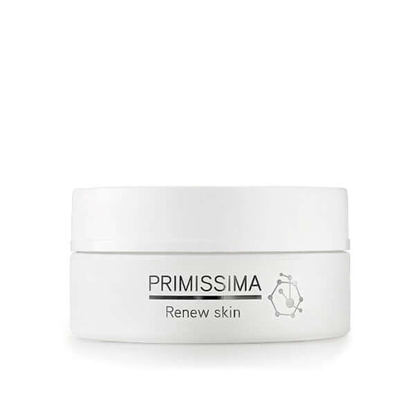 Primissima Renew Skin Face Cream for cell renewal, addressing pigment spots, wrinkles, and imperfections.