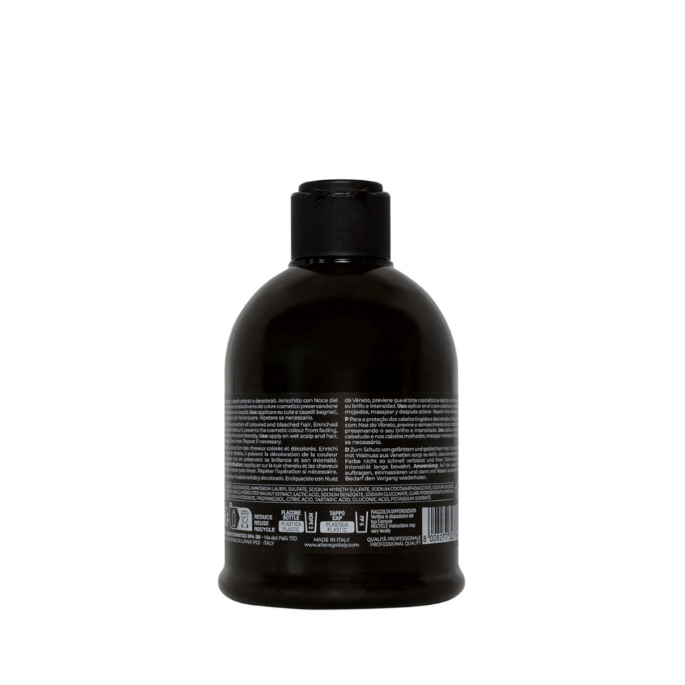 Back view of Color Care Shampoo bottle, sulfate-free formula with organic Argan oil for vibrant color and shine, 250ml.