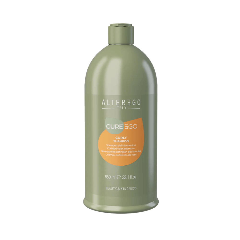 Alter Ego Italy Cure Ego Curly Shampoo 950ml bottle for curly and wavy hair, combats frizz, defines curls, sulphate-free formula.