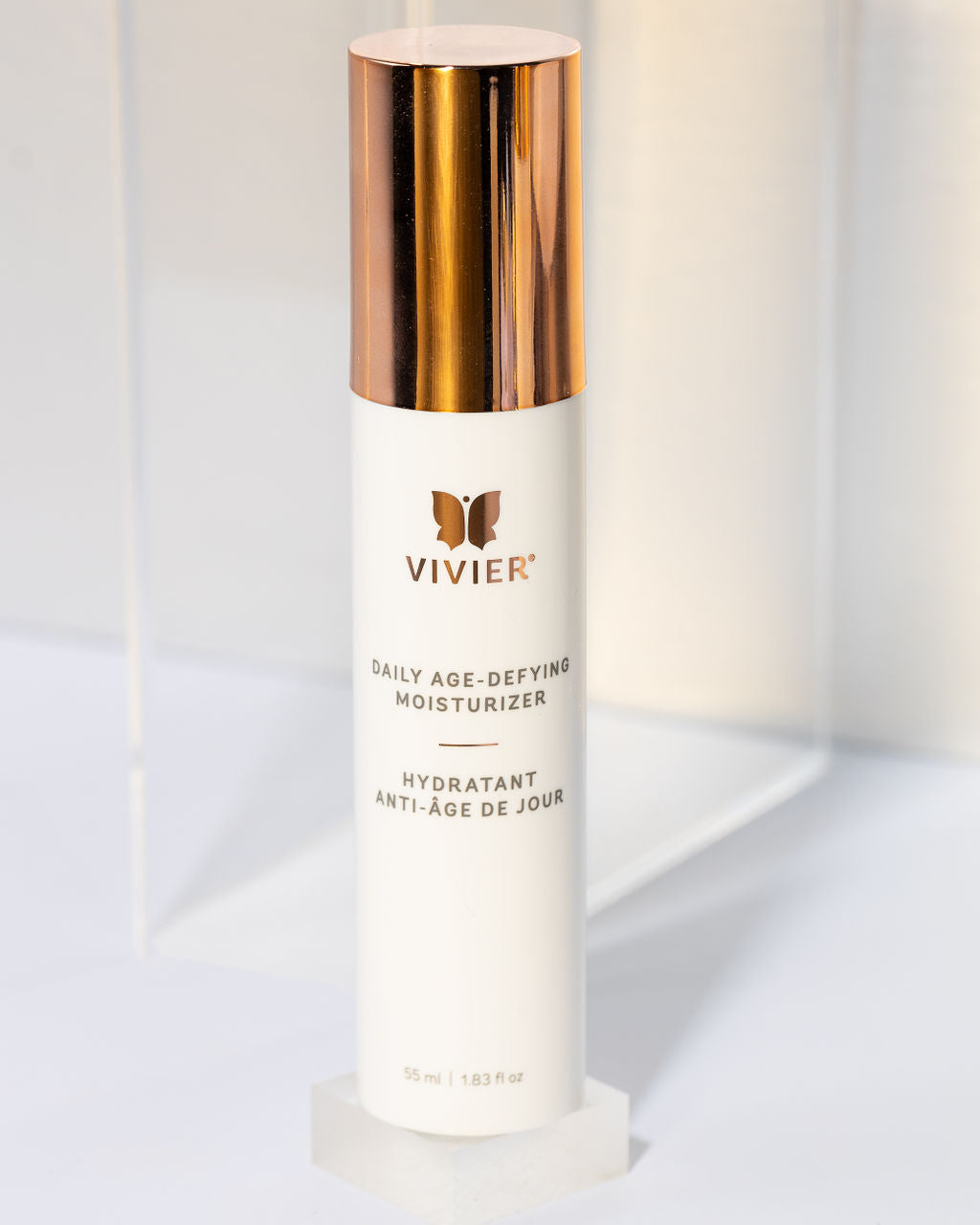 Vivier Daily Age-Defying Moisturizer, lightweight day cream for hydration and anti-aging, suitable for all skin types.