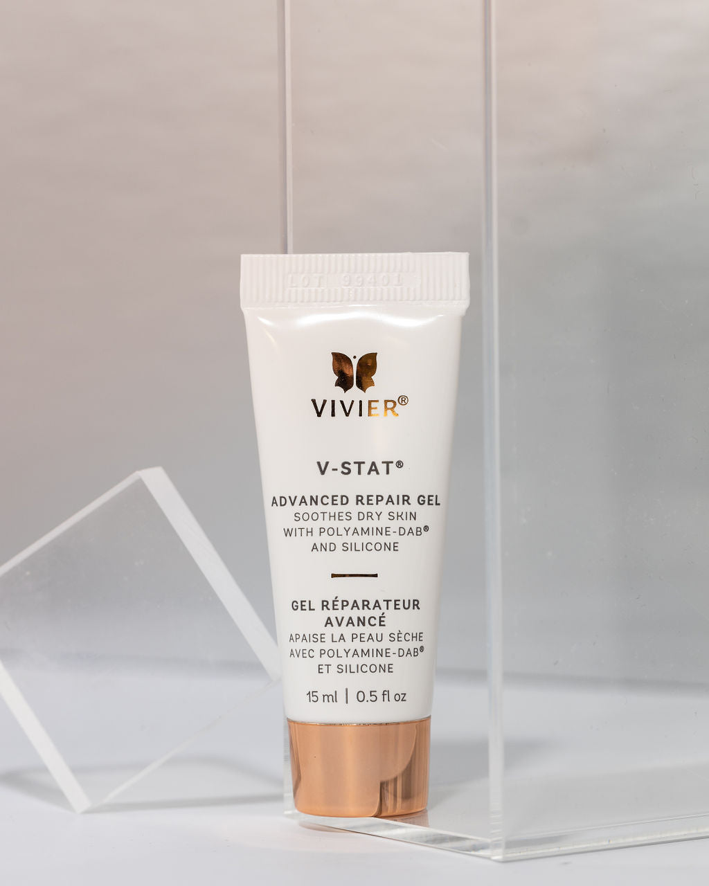 Vivier V-STAT Advanced Repair Gel for scar treatment and post-procedure care, featuring Polyamine-DAB® and silicone.