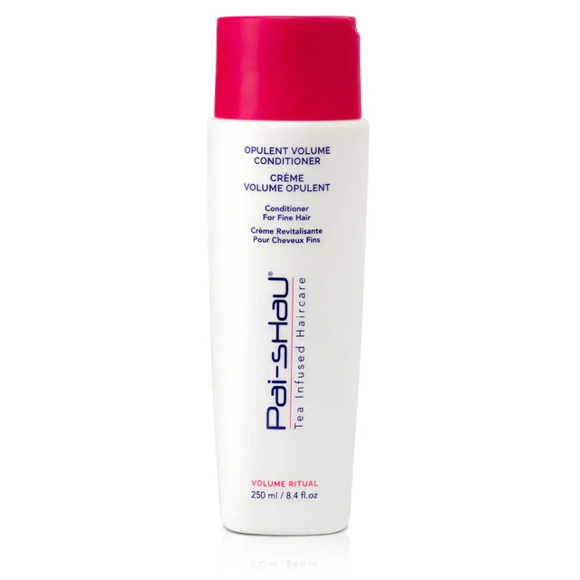 Pai-Shau Opulent Volume Conditioner for fine hair, 250ml bottle, enhances volume with botanical and tea complex ingredients.