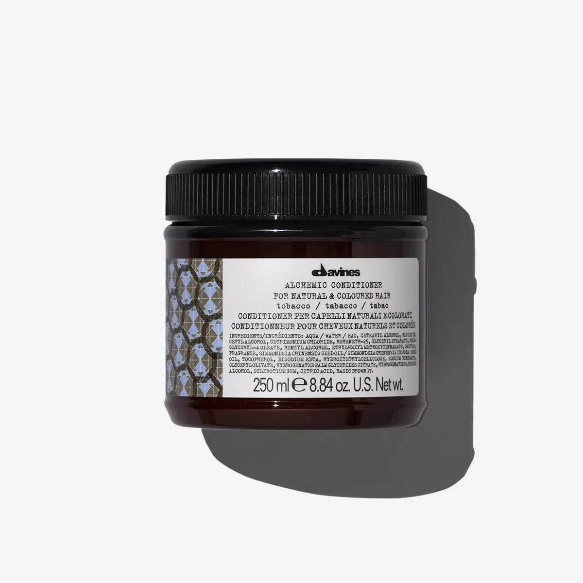 Davines Alchemic Conditioner Tobacco, 250ml jar for enhancing and brightening medium-to-light brown hair.