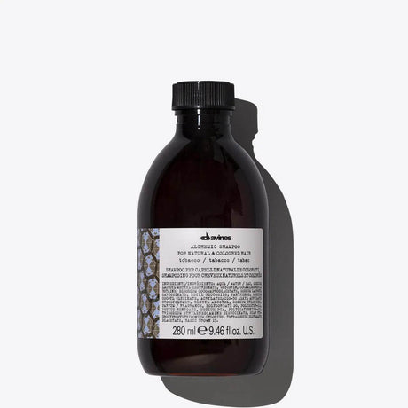 Alchemic Shampoo Tobacco bottle, color-enhancing for medium-to-light brown shades, enhances lighter brunette tones, 280 ml size