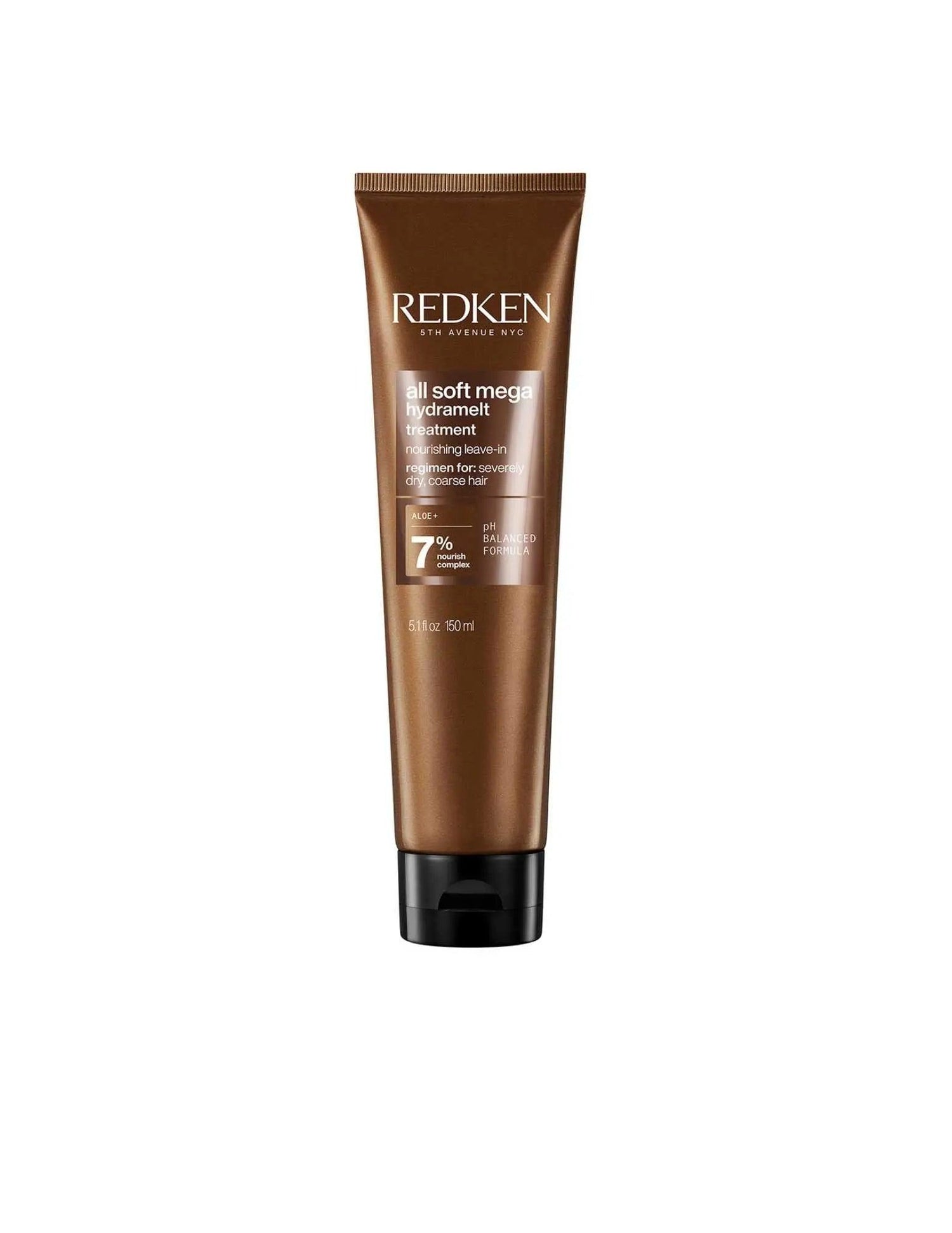 Redken All Soft Mega Curls Hydramelt Treatment, hydrating leave-in for dry, coarse curly hair, tackles frizz and dryness.