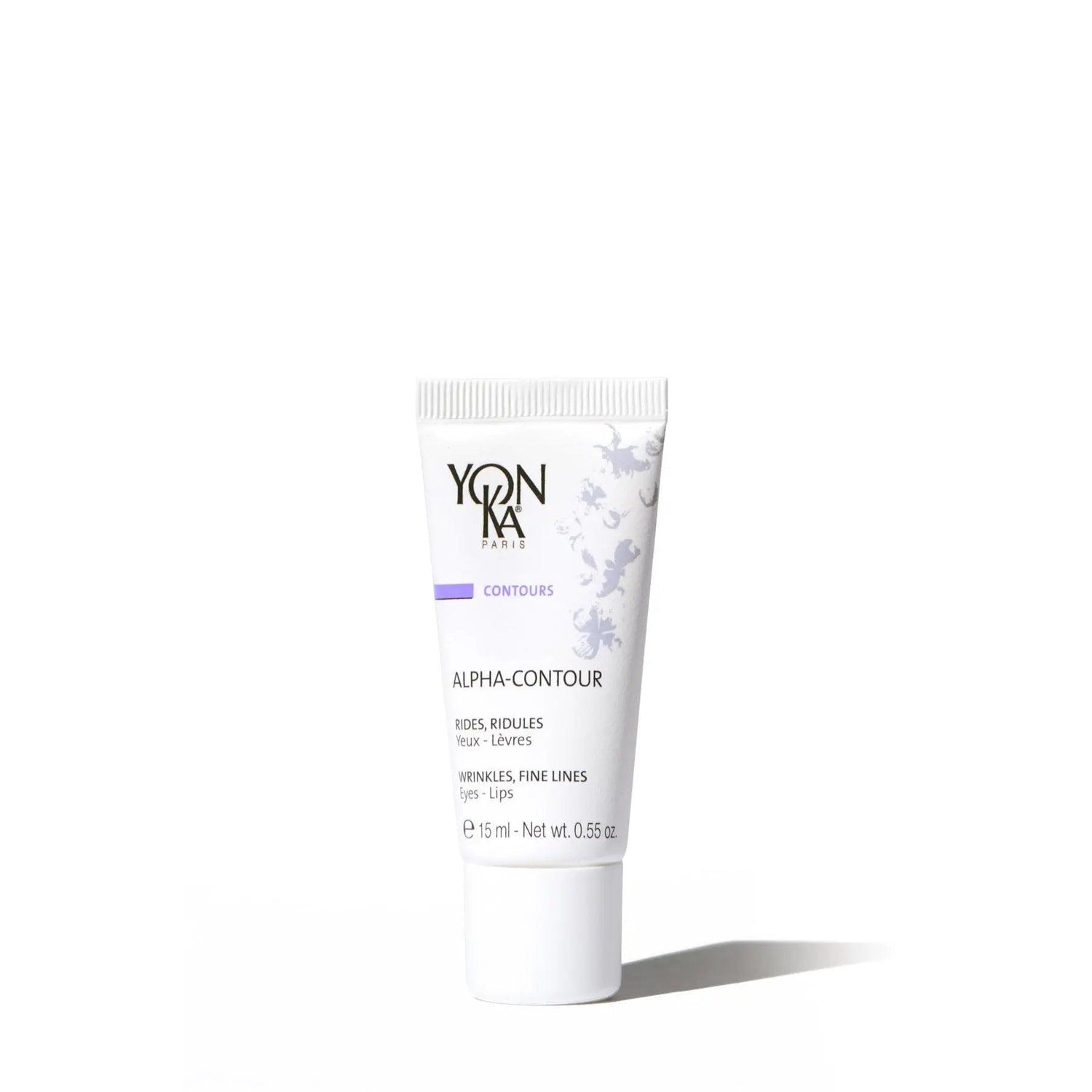 Yonka Alpha-Contour cream for eyes and lips to reduce fine lines, wrinkles, and puffiness; suitable for all skin types.