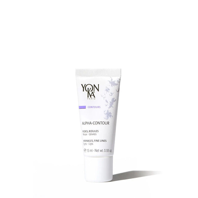 Yonka Alpha-Contour cream for eyes and lips to reduce fine lines, wrinkles, and puffiness; suitable for all skin types.