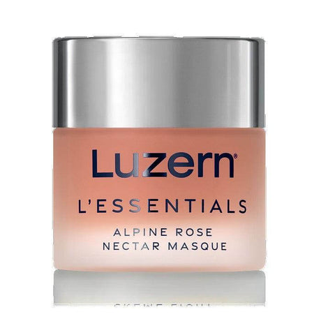 Luzern Alpine Rose Nectar Masque with Ruby Powder and stem cells for radiant, hydrated skin. Vegetarian formula.