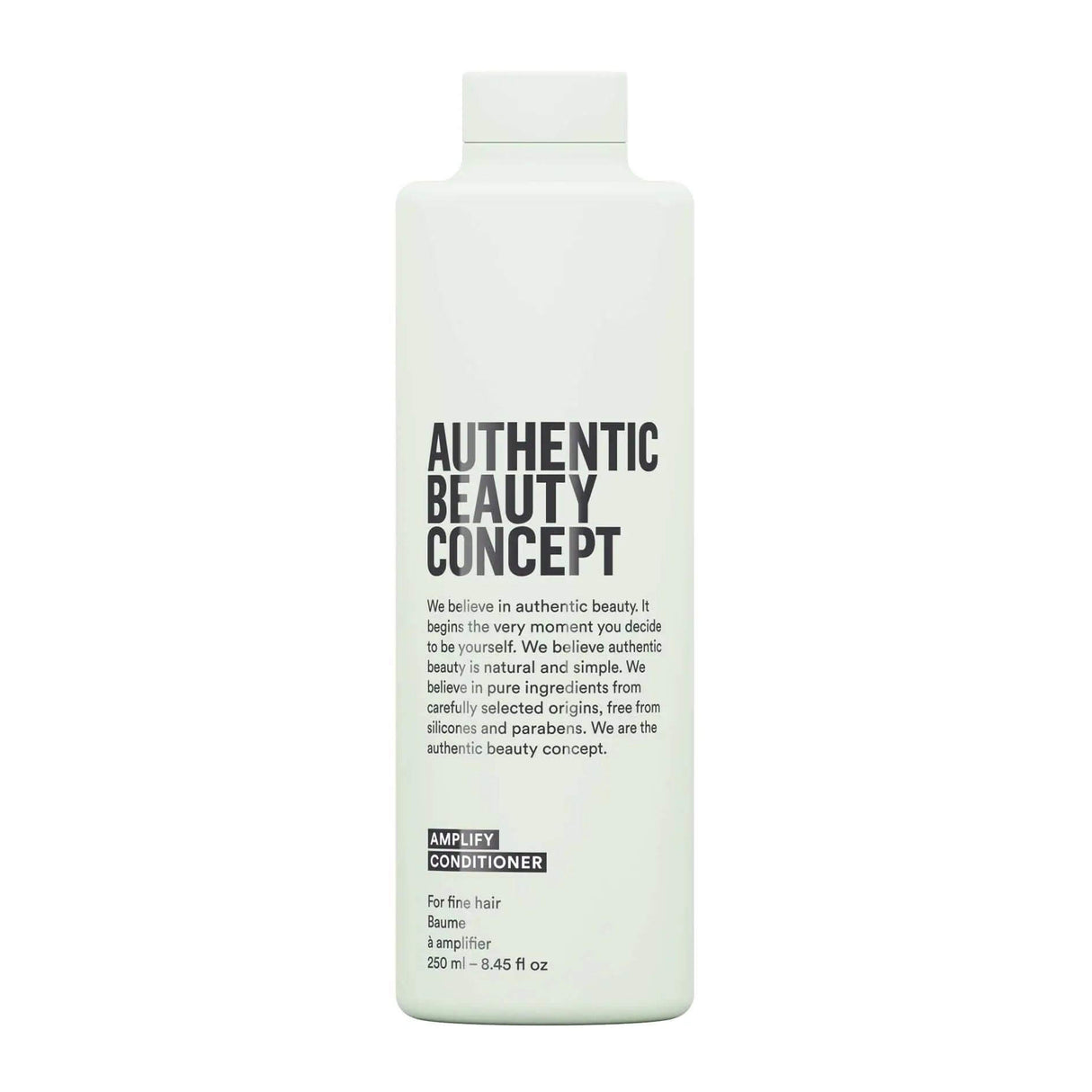 Authentic Beauty Concept Amplify Conditioner for fine hair, vegan and cruelty-free, boosts volume and body, free from parabens and silicones.