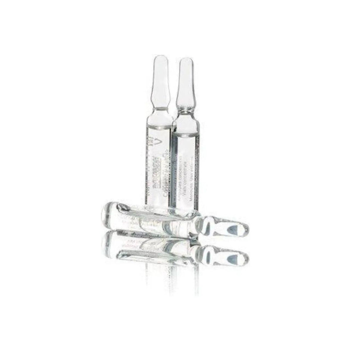 Clear ampoules of Emozioni Plus for deep hydration, 10-day treatment, sealed for morning and evening use, enhancing skincare effectiveness.