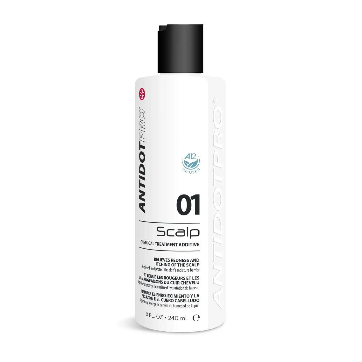 AntidotPro 01 Scalp 240ML bottle for hair treatment and scalp protection against chemical irritations.