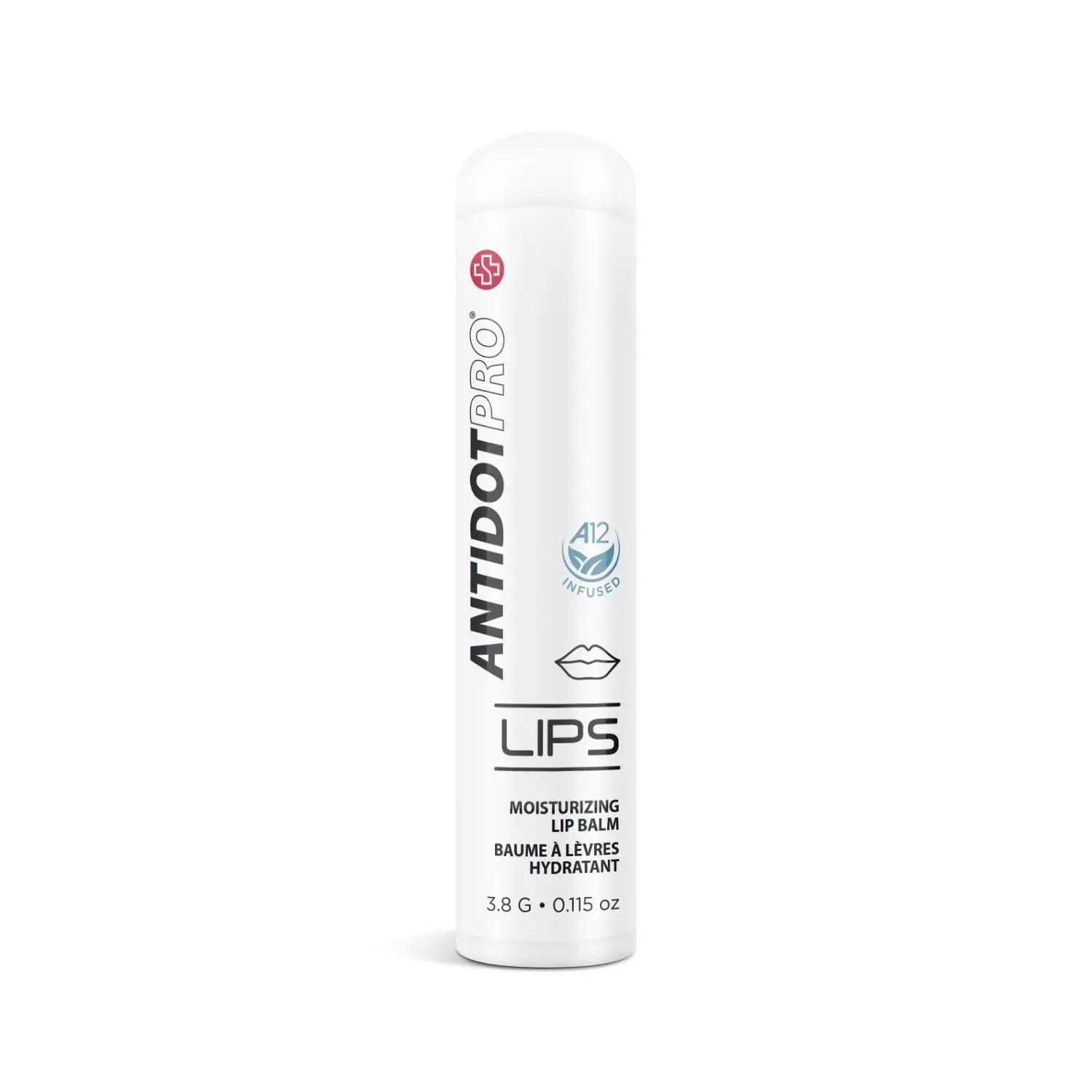 AntidotPro Lips moisturizing lip balm tube 3.8g for protection against dryness and irritation.