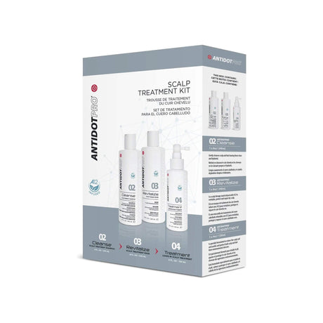 AntidotPro Scalp Treatment Kit box featuring three-step scalp care system products.