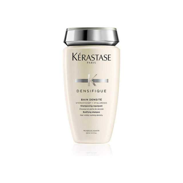 Kérastase Bain Densité shampoo bottle for enhancing hair density and thickness, ideal for fine or thinning hair.