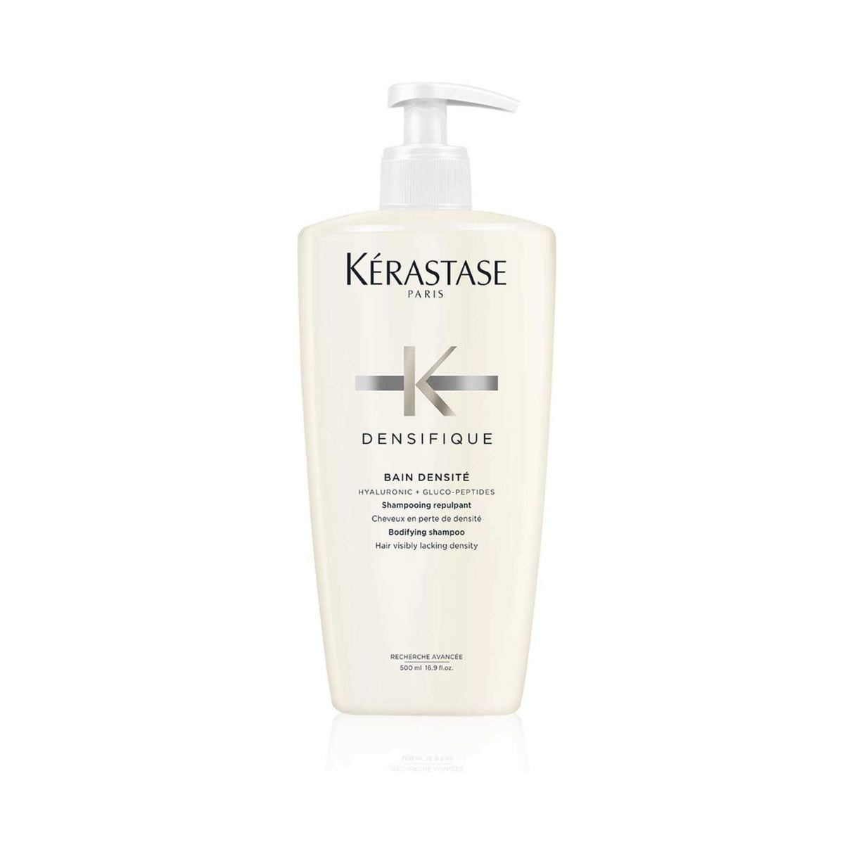 Kérastase Bain Densité shampoo bottle for enhancing hair density and thickness, ideal for fine or thinning hair types.