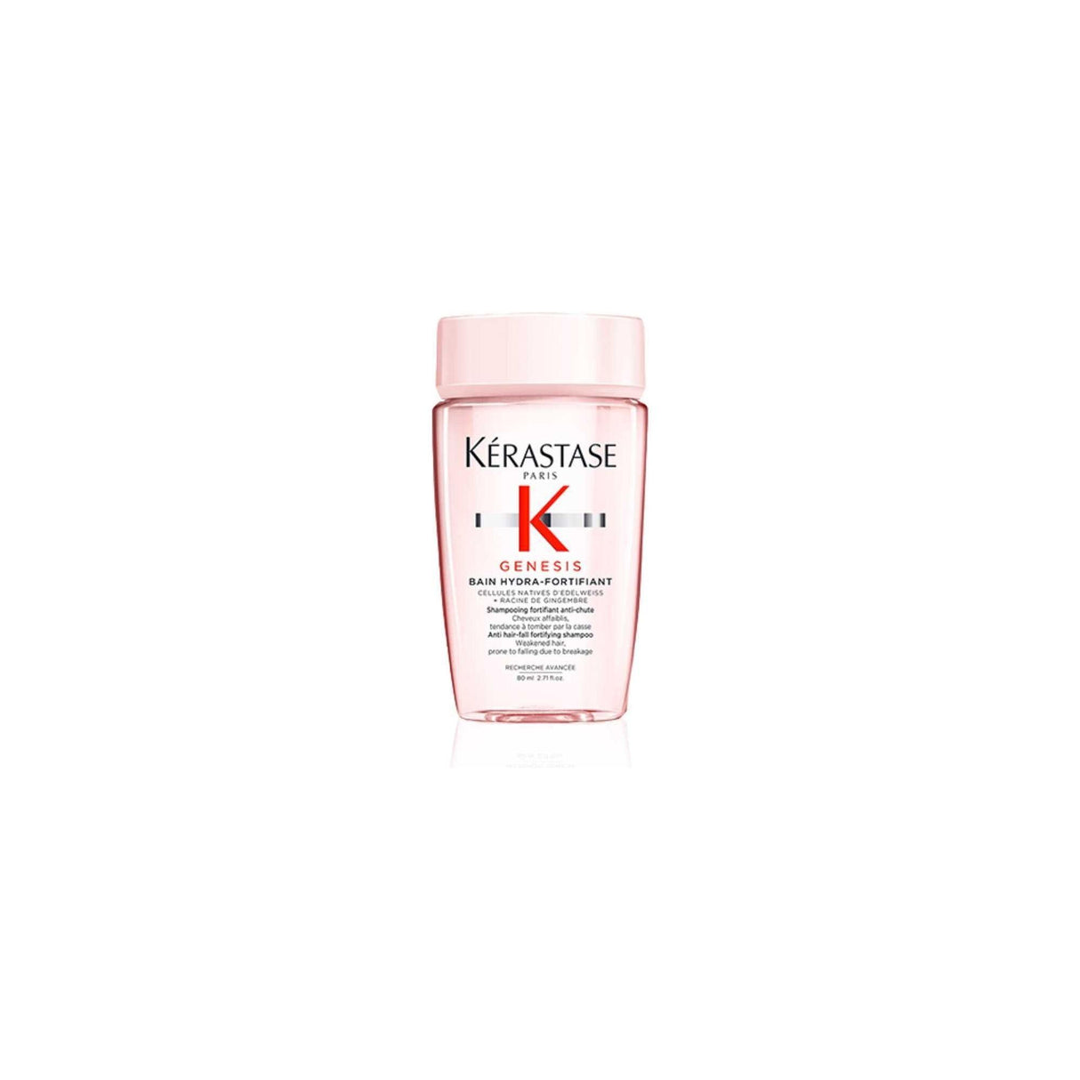 Kérastase Bain Hydra Fortifiant Shampoo bottle for strengthening and protecting fragile hair, suitable for all textures.