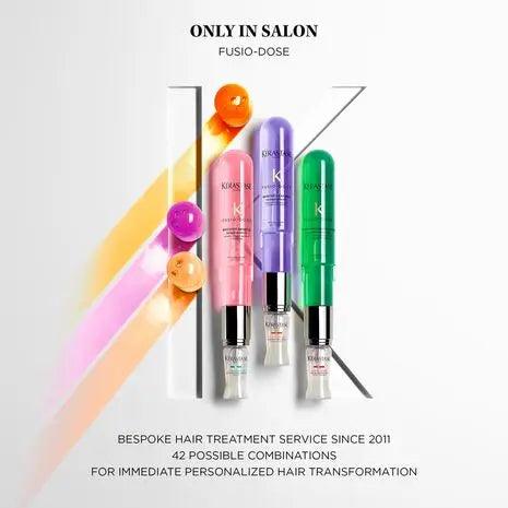 Kérastase Fusio-Dose salon-exclusive hair treatments with 42 combinations for personalized hair care transformation.