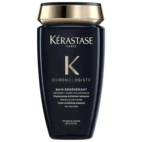 Kerastase Bain Régénérant Chronologiste shampoo bottle for revitalizing and purifying scalp and hair, 250ml size.