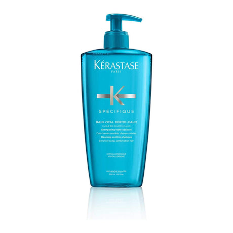 Kérastase Bain Vital Dermo-Calm Shampoo bottle, soothing hypoallergenic scalp care for sensitive, dry, and itchy scalps