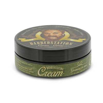 Barberstation Cream hair styling product, offering medium hold and natural shine for curly and longer hairstyles.