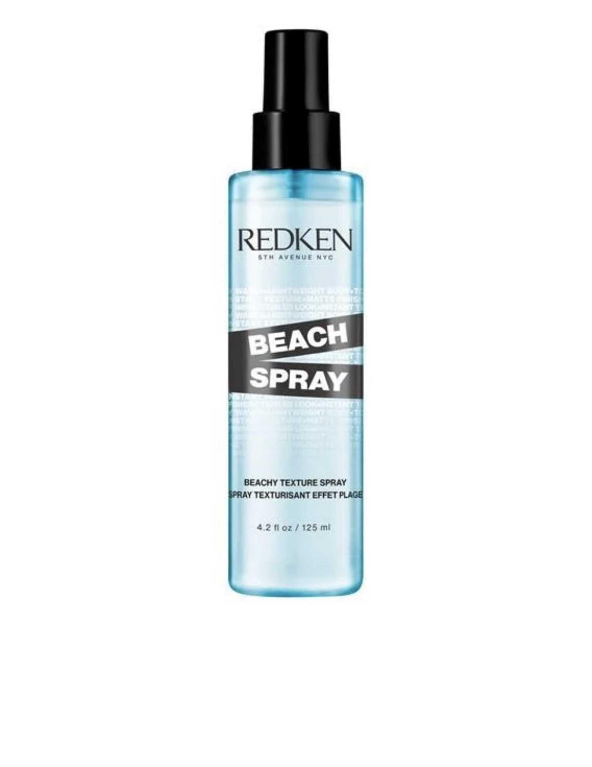 Redken Beach Spray bottle for texturizing beachy waves, suitable for all hair types and textures.