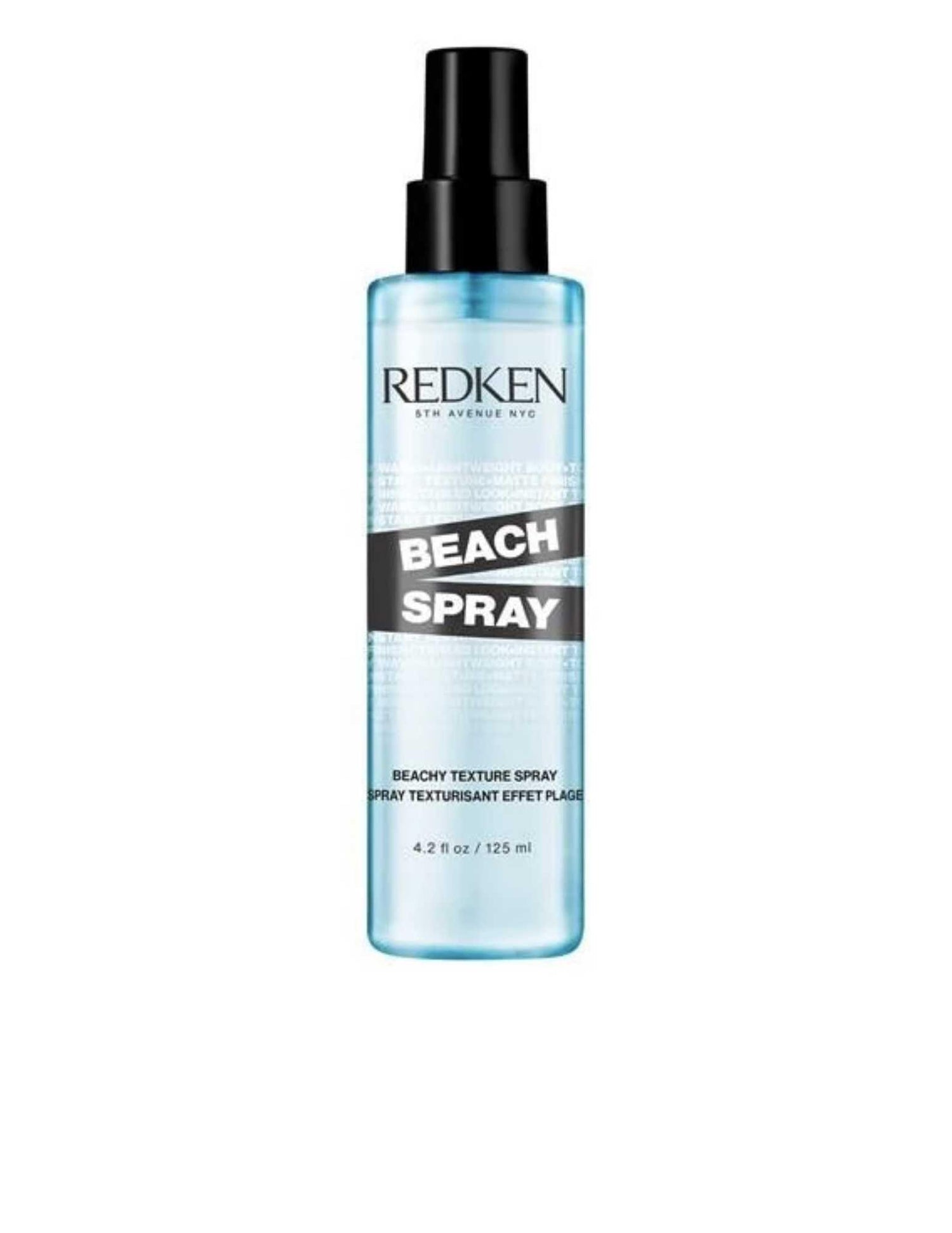 Redken Beach Spray bottle for texturizing beachy waves, suitable for all hair types and textures.