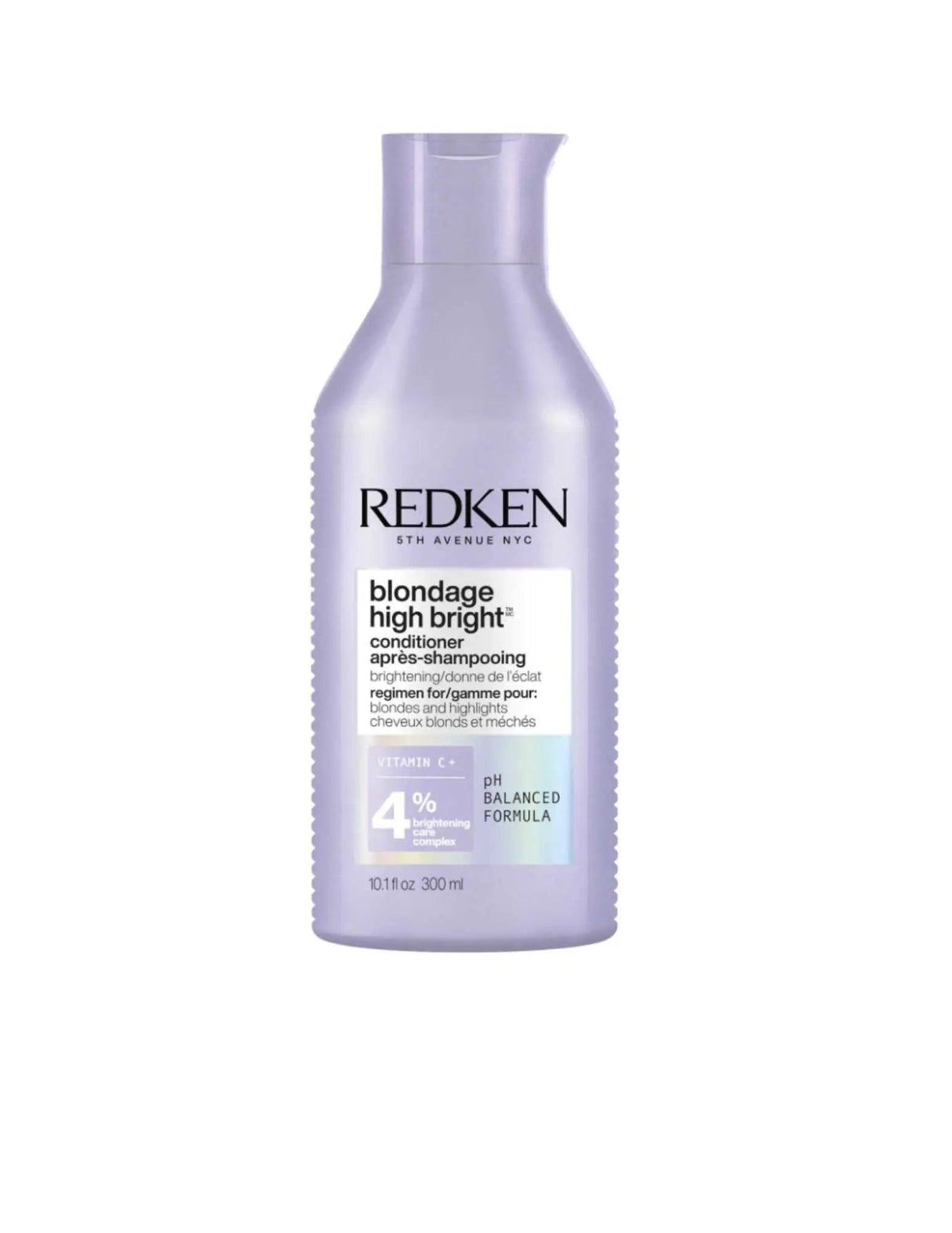 Redken Blondage High Bright Conditioner bottle for brightening blonde hair, 11 fl oz, suitable for color-treated and natural blonde hair.