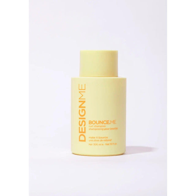 Bounce.Me Curl Shampoo bottle with antioxidants and Vitamin A for shiny, bouncy curls, enriched with buriti and kukui nut oil.