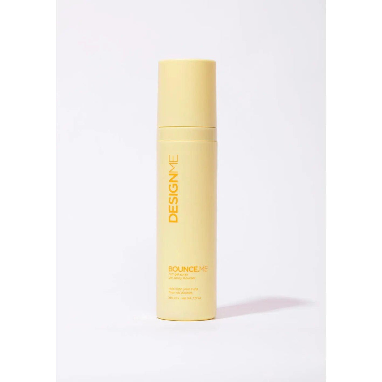Bounce.Me Curl Spray Gel bottle for curly hair, providing hold, moisture, curl definition, and frizz protection.