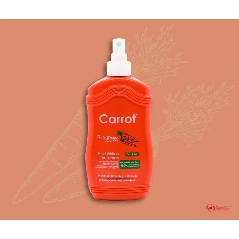 200ml Carrot Spray Oil bottle for tan acceleration with natural L-Tyrosine, carrot oil, ideal for olive or pre-tanned fair skin.