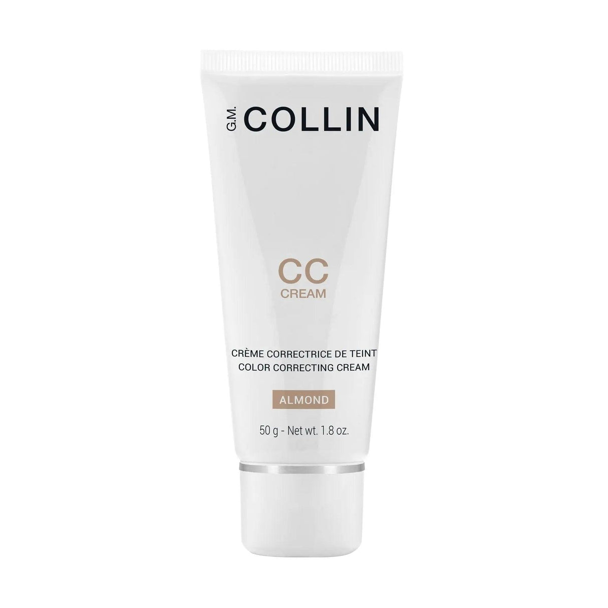 GM Collin Almond CC Cream tube - evens complexion, conceals imperfections, soothes with Aloe Vera, hydrates with Hyaluronic Acid.