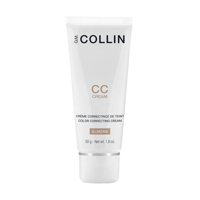 GM Collin Almond CC Cream tube - evens complexion, conceals imperfections, soothes with Aloe Vera, hydrates with Hyaluronic Acid.