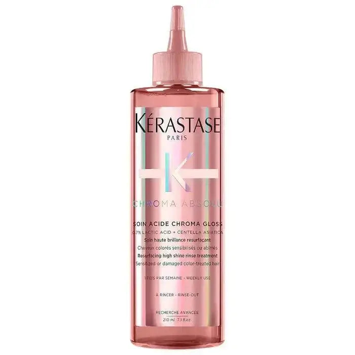 Kérastase Chroma Absolu Soin Acide Chroma Gloss bottle for color-treated hair, enhancing shine and vibrancy.