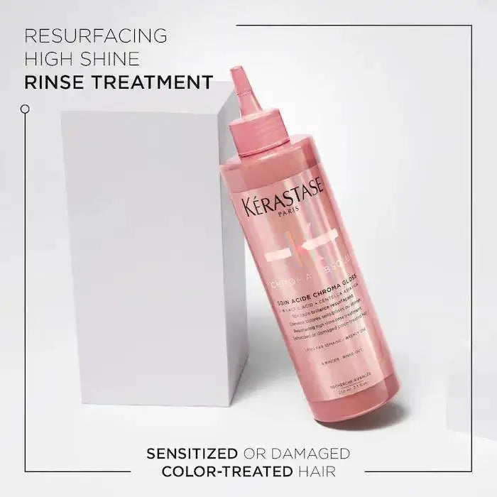 Kérastase Chroma Absolu Soin Acide Chroma Gloss for enhanced shine and color protection in color-treated hair.