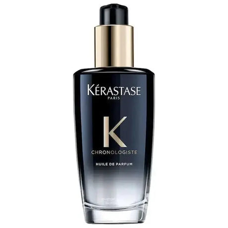 Kérastase Chronologiste Huile De Parfum bottle for nourishing hair, enhances shine and fragrance, suitable for all hair types.