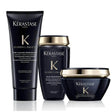 Kerastase Chronologiste Scalp and Hair Revitalizing Care Set with shampoo, mask, and pre-cleanse for rejuvenation and softness.