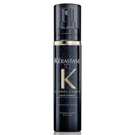 Kérastase Chronologiste Sérum Universel bottle for all hair types, providing hydration, nourishment, and frizz control.